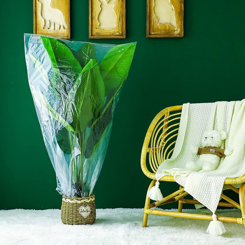 Perthlin 6 Pcs Winter Plant Covers Freeze Protection Small Plastic Clear Film Cover Shelter Bags Waterproof Frost Cloth for Outdoor Plants Greenhouse Garden Rain Frost Protection(27.6 x 43.3 Inch) - Image 5